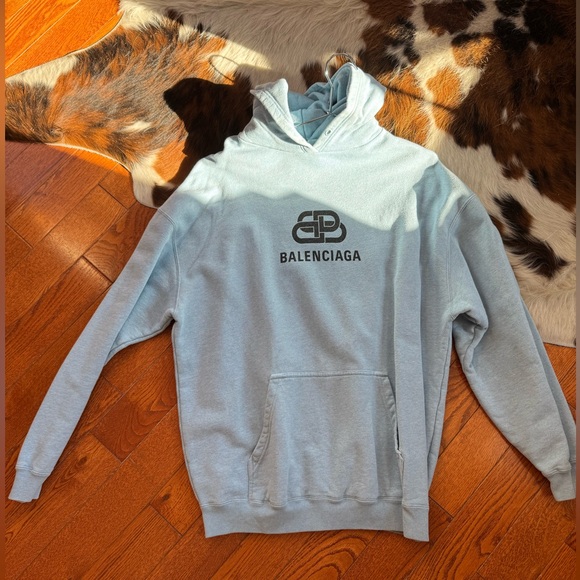 Balenciaga Other - Balenciaga heavyweight hoodie Light baby blue hoody size Large